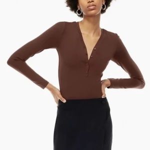 Aritzia Contour Henley Longsleeve Bodysuit